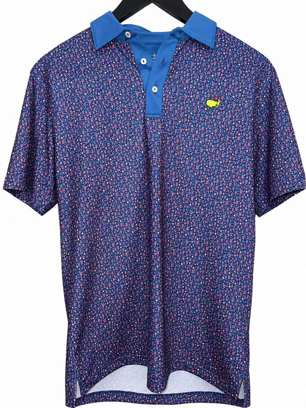 Men’s Masters Tech Golf Polo Shirt Size S Azalea Print